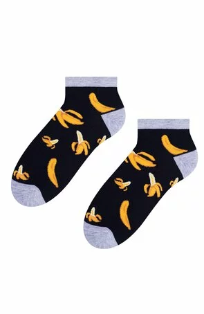 Sosete scurte dama, model banane - Steven S114-024K bleumarin