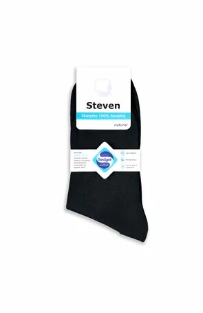 Sosete unisex, bumbac 100%, fara compresie, culoare negru - Steven S055-N