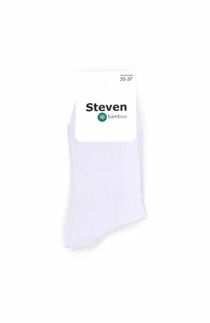 Sosete subtiri dama, bambus, culoare alb - Steven S125-08