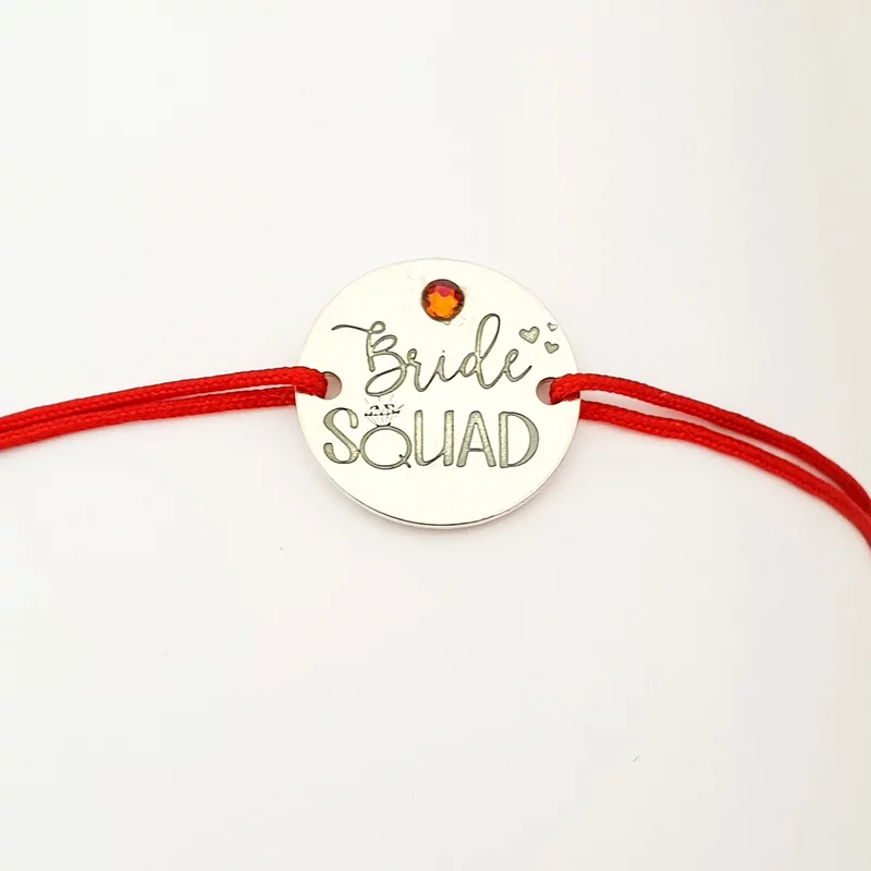Bride Squad karkötő - 925 ezüst, piros zsinór