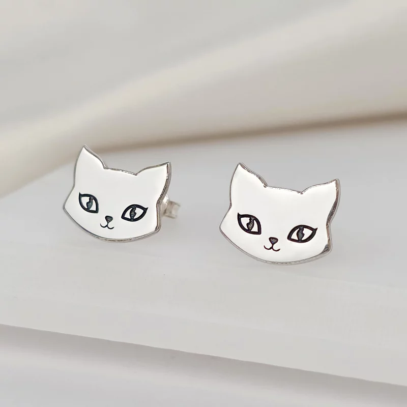 Cica Fülbevaló - 925 Sterling Ezüst - Stekkeres