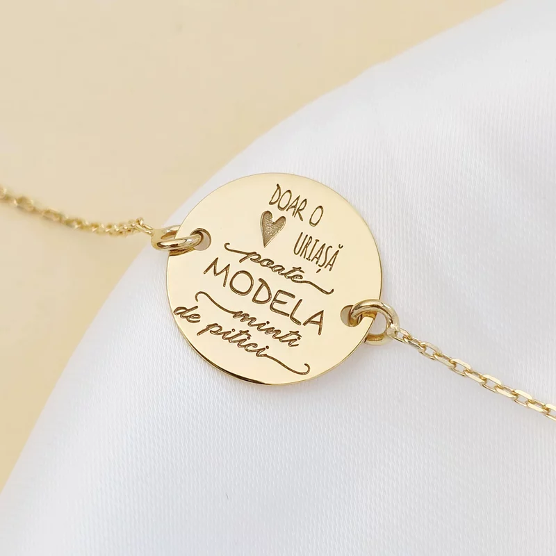 Érme karkötő - Pedagógusok/Tanárok - lánccal - 925 ezüstözött 18K sárga arannyal