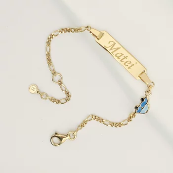 Ezüst Baba Karkötő lánccal - Zománcozott Kisautó - 925-ös Ezüst 18K Sárga arany bevonattal