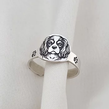 Ezüst Gyűrű Állatszeretőknek - Gravírozott Kutyus Fej - 925-ös Ezüst