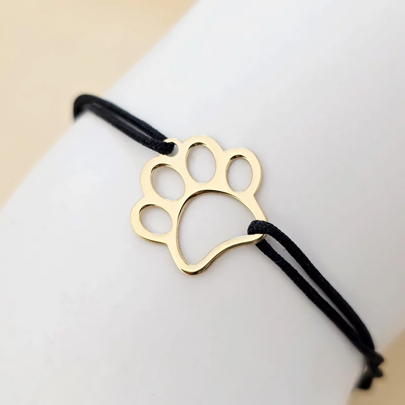 Ezüst Karkötő 18K Sárga arany bevonattal és állítható zsinórral - Mancs