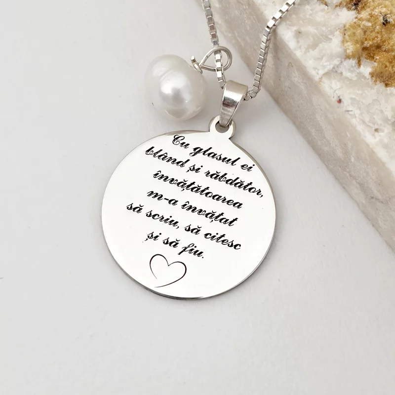 Ezüst Nyaklánc Fehér Gyönggyel - A tanítónő hangja - 925-ös Ezüst