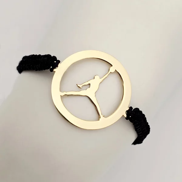 Ezüst Sport Karkötő - Kivágott Jordan Minta - 18K Sárga Arany bevonattal