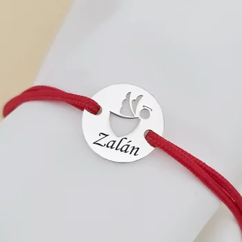 Ezüst karkötő, állítható zsinórral - Szárnyas Őrangyal