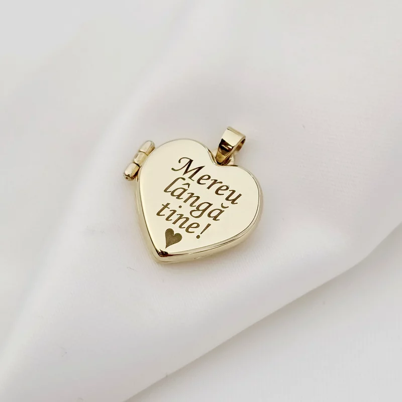 Fényképes Nyitható Szív Medál - 9K Sárga Arany