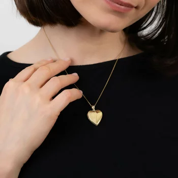 Fényképes Szív Nyaklánc - Holy Balance - Ezüst 925 - 18K Sárga Arany bevonattal