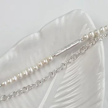 Gyöngysor Nyaklánc – Tripla Csepp Medál – Matt 925 Sterling Ezüst Ezüst