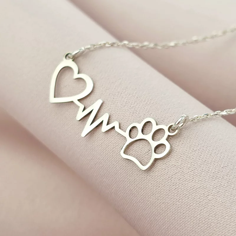 Ezüst Szívverés és Mancs Nyaklánc