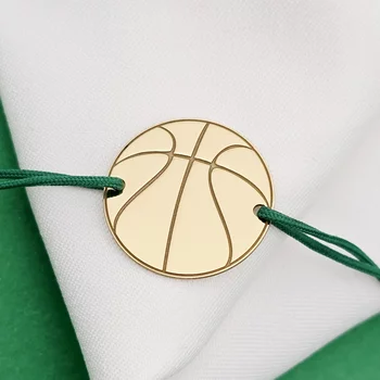 Kosárlabda Karkötő - 18K Sárga Aranyozott 925 Sterling Ezüst - Állítható Zsinór