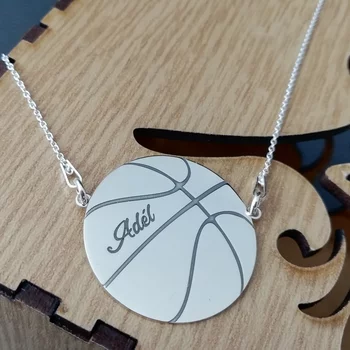 Kosárlabda Nyaklánc - 925 Sterling Ezüst - Körkapocs