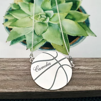 Kosárlabda Nyaklánc - 925 Sterling Ezüst - Körkapocs