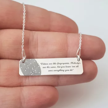 Lánc függőlappal, lenyomattal és gravírozott szöveggel - Ezüst 925