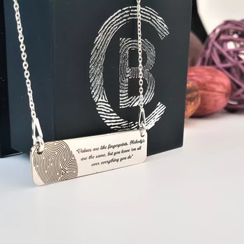 Lánc függőlappal, lenyomattal és gravírozott szöveggel - Ezüst 925