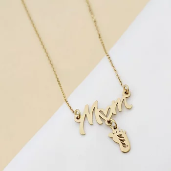 MOM Nyaklánc - 18K Sárga Aranyozott 925 Sterling Ezüst Talp - Körkapocs