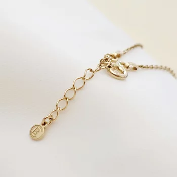 MOM Nyaklánc - 18K Sárga Aranyozott 925 Sterling Ezüst Talp - Körkapocs
