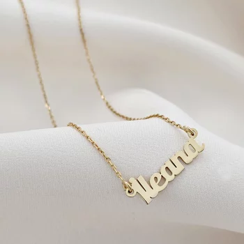 Neves Nyaklánc - 18K Sárga Aranyozott 925 Sterling Ezüst Név - Körkapocs