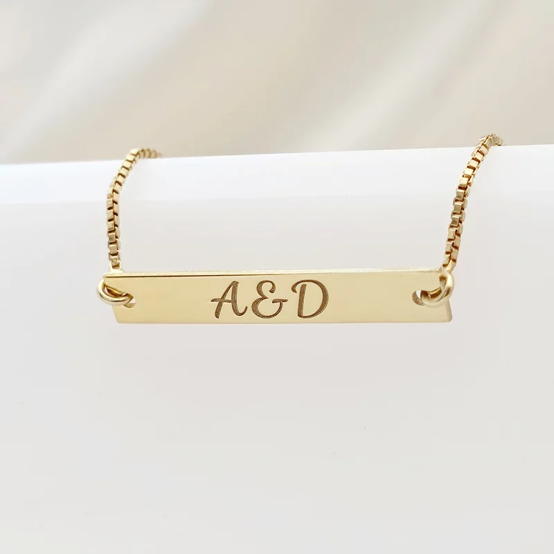 Névlemez karkötő - 925-ös Ezüst 18K Sárgaarany bevonattal