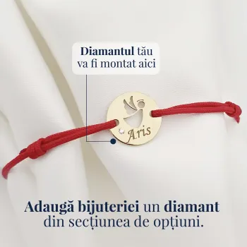 Ezüst karkötő 18K Sárgaarany bevonattal, állítható zsinórral - Szárnyas Őrangyal