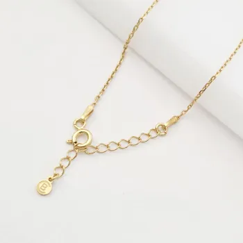 Nővér/Barátnő Érme Karkötő - 18K Sárga Aranyozott 925 Sterling Ezüst - Lánccal