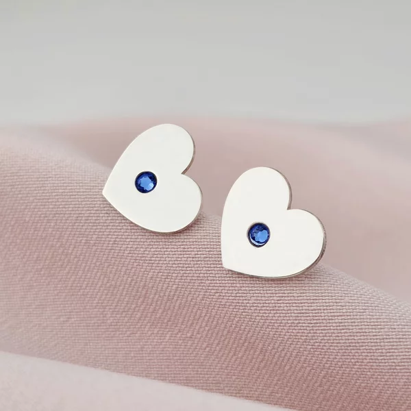 Ezüst Szív Fülbevaló Swarovski Kristállyal