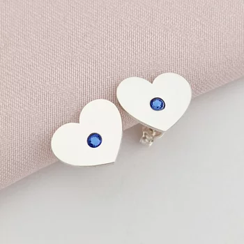 Ezüst Szív Fülbevaló Swarovski Kristállyal