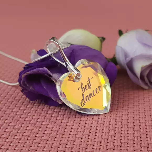 Szívbe gravírozott Swarovski kristálylánc - Legjobb táncos