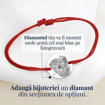 Gravírozott Fényképes Karkötő - Mindig Közel - 925 Sterling Ezüst - Állítható Zsinór