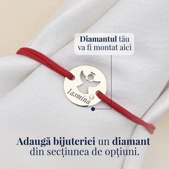9K Arany Karkötő - Nyitott Szárnyú Őrangyal - 10 mm érme - állítható zsinórral