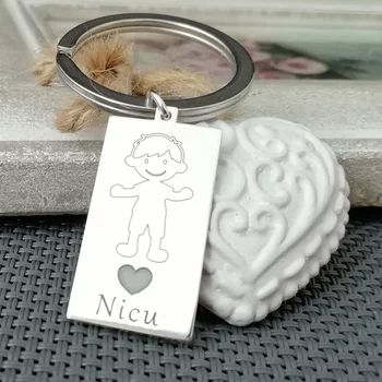 Szép kulcstartó gravírozott családtaggal és névvel - Ezüst 925