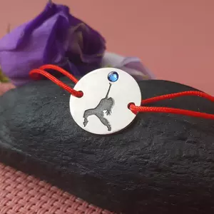 Táncos Karkötő - 925 Sterling Ezüst Érme - Swarovski Kristály - Állítható Zsinór