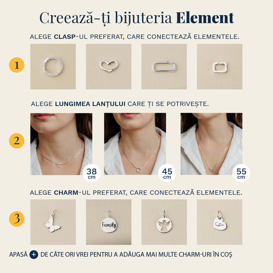 ELM-Origin – Lănțișor bază MINI PAPERCLIP – Argint 925 - Chic Bijoux