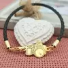 Bratara Aparat foto - Argint 925 placat cu Aur 18k, piele