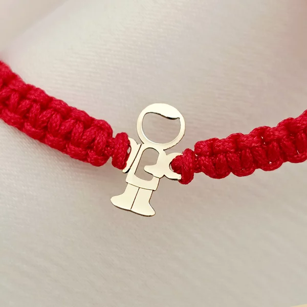 Bratara baiat cu breton - Aur Galben 9K - Snur reglabil, diverse culori