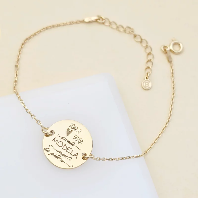 Bratara banut - Educatoare/Invatatoare - cu lantisor - Argint 925 placat cu Aur Galben 18K picture - 3