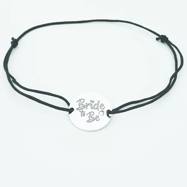 Bratara Bride to be - Argint 925, snur negru