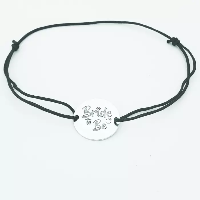 Bratara Bride to be - Argint 925, snur negru