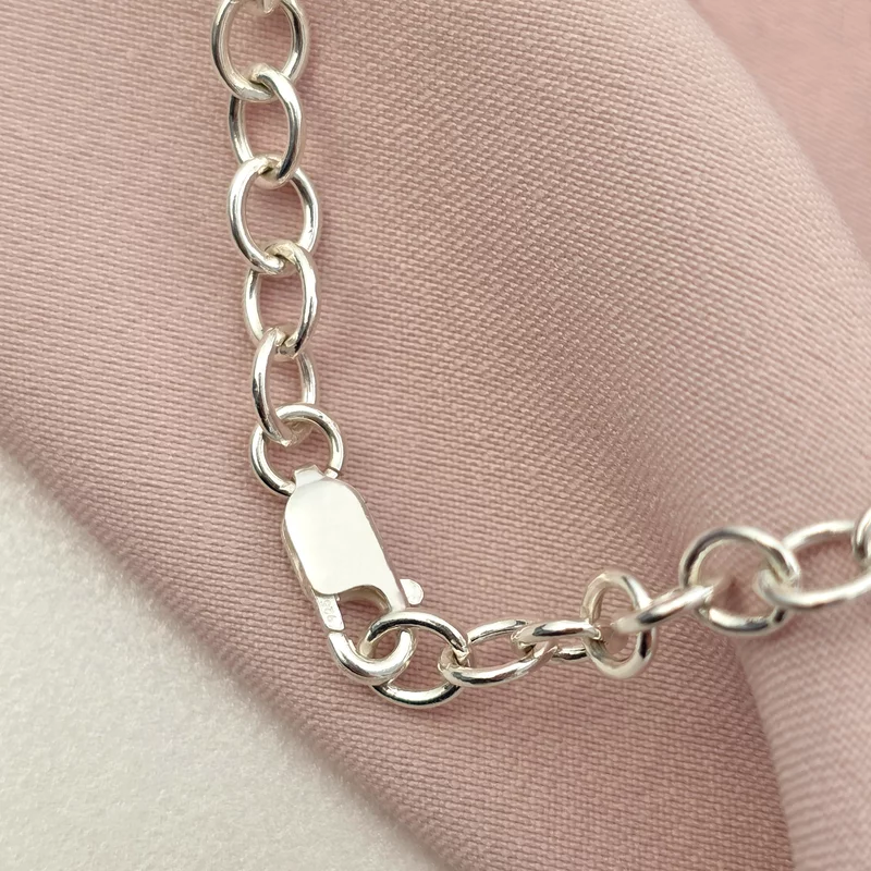 Bratara Buchet din Inima - Personalizat cu Initiala – Pietre Bambus sidef si Bilute – Argint 925 picture - 3