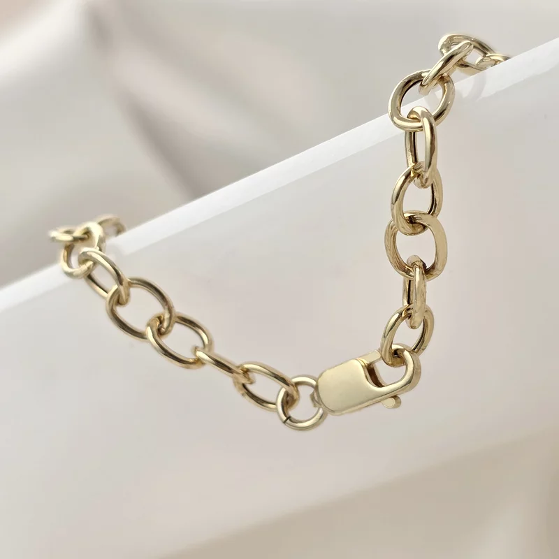 Bratara Bufnita Aurie - Perle Tubulare abalone metalizate & Bilute - Argint 925 placat cu Aur 18K picture - 3