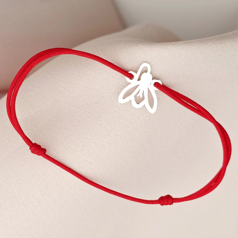 Bratara contur de ghiocel -  Argint 925 - Snur reglabil, diverse culori picture - 2