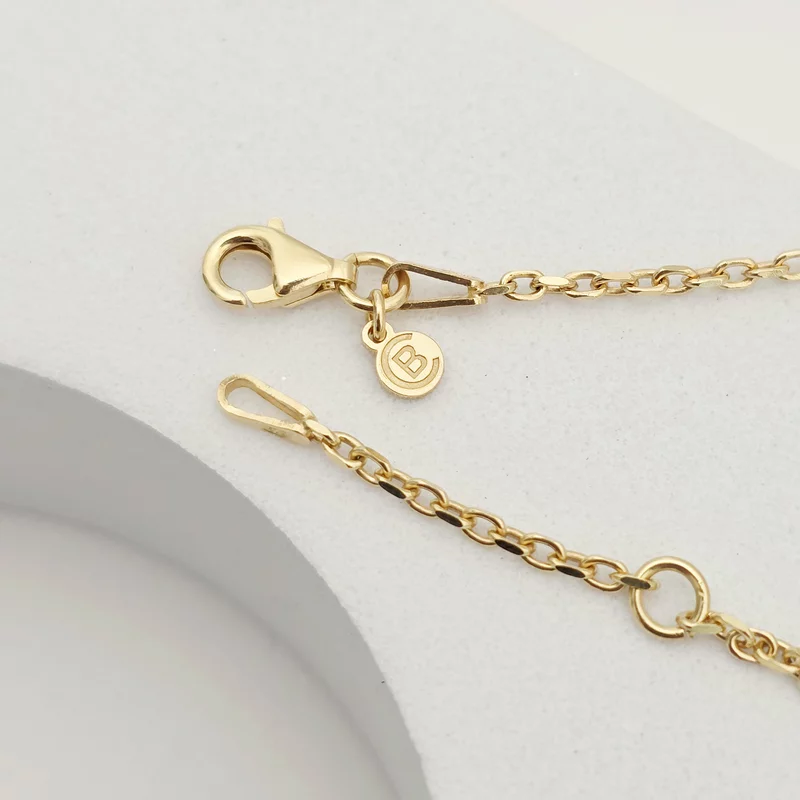 Bratara elefantel - cu Piatra pretioasa - Argint 925 placat cu Aur Galben 18K - Cu lantisor fata/baiat picture - 6