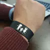 Bratara Familia Mea - pentru barbat - 3 membri - Argint 925 si Piele lata