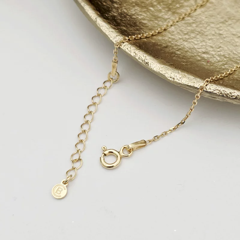 Bratara Fior al Identitatii - Model Placuta cu nume, 2 Diamante naturale si lant zale - Argint 925 placat cu Aur Galben 18K picture - 5