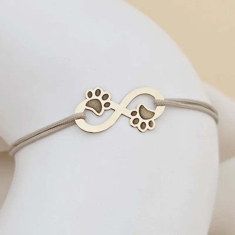 Bratara infinit - Paw love - Aur Galben 9K - Snur reglabil, diverse culori picture - 3