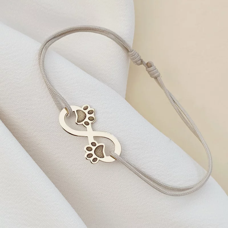 Bratara infinit - Paw love - Aur Galben 9K - Snur reglabil, diverse culori picture - 4