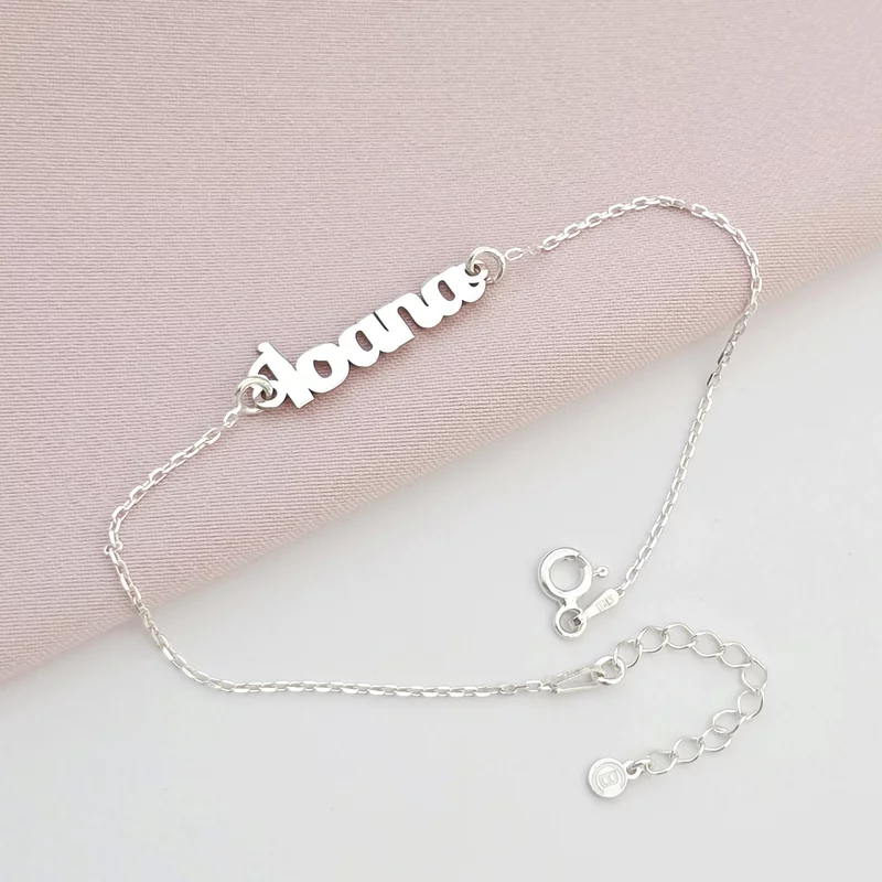 Bratara personalizata cu nume si lantisor - Argint 925 picture - 3