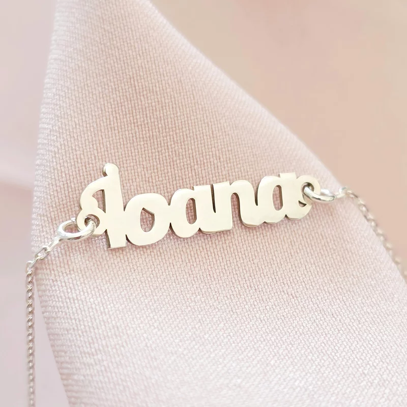 Bratara personalizata cu nume si lantisor - Argint 925 picture - 4